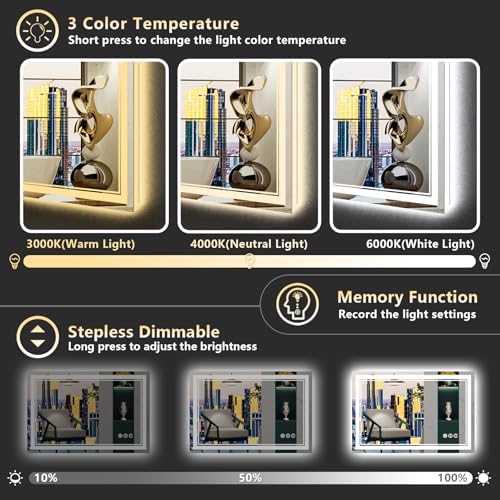 20x28 LED Bathroom Mirror, Backlit & Front Lit Lighted Mirror - Image 4