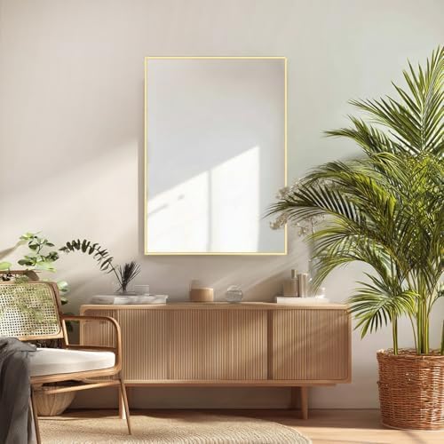 Sunniry Bathroom Mirrors for Vanity, 18x26 inch Gold Bathroom Mirror - Image 3