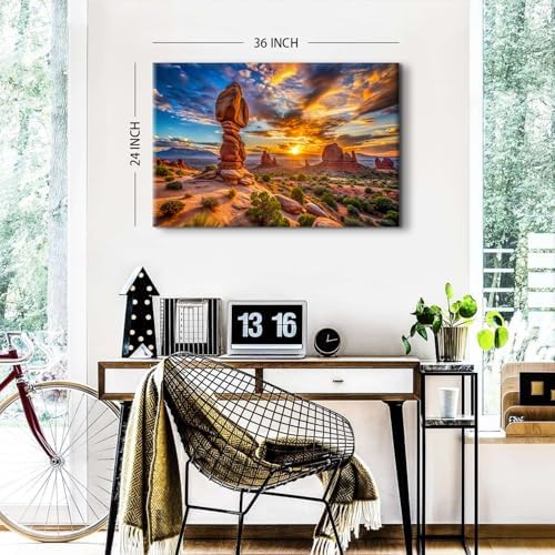 Sunrise Arch Canyon lands Canvas Wall Art - Image 3
