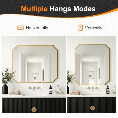 Delma Bathroom Vanity Mirror, Scalloped Round Corner Wall Mirror, - Image 5
