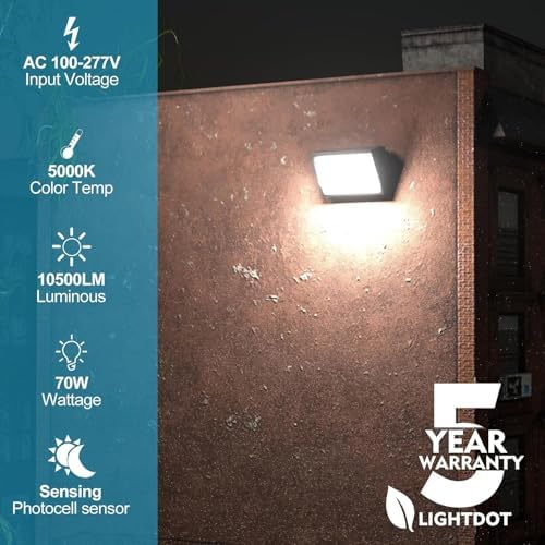 Lightdot 8 Pack 70W LED Wall Pack Lights, Wall Mount Outdoor Exterior Lighting - Image 2