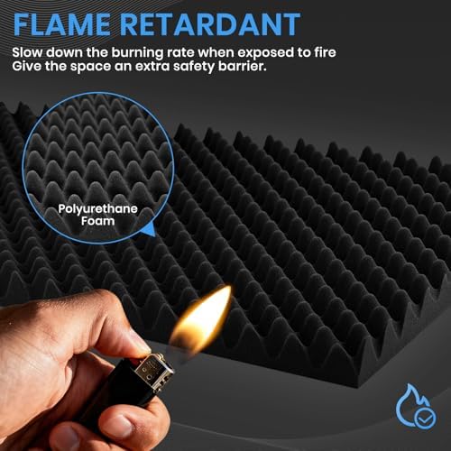 4 Pack Acoustic Foam Panels, High Density Noise Cancelling Soundproofing Wall - Image 7