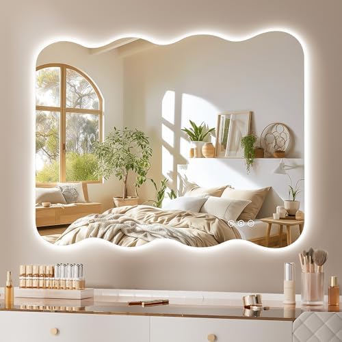 Hasipu 28"x20" Wavy Mirror by Whatssuitableisthebest