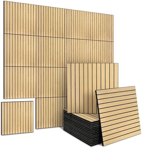 16-Pack Peel and Stick Acoustic Wall Panels, 11.8" x 11.8" PET Soundproof & by premiumqualitypeelandsticktile