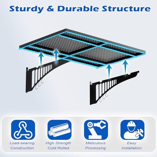 YOLENY 2Pack 2x3FT Heavy Duty Garage Wall Shelving, 500 lbs Load Capacity - Image 6