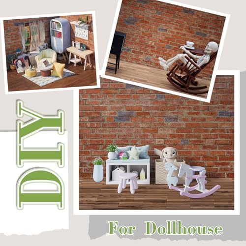 Flutesan 12 Pcs Miniature Dollhouse Wallpaper, 4 Styles - Image 5