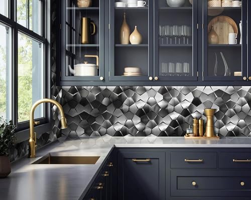 Blujellyfish Black 3D Wall Tile Long Hexagon Tiles - Image 5
