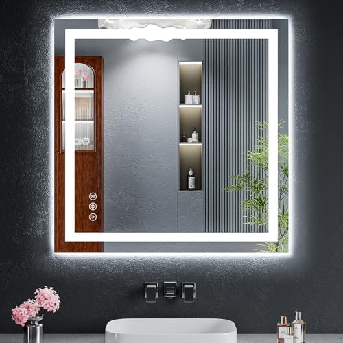 30"x30" LED Bathroom Mirror by MYSUNORIA