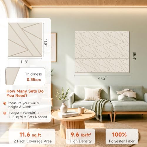Acoustic Panels, 12 Pack Sound Dampening Panels - Image 2