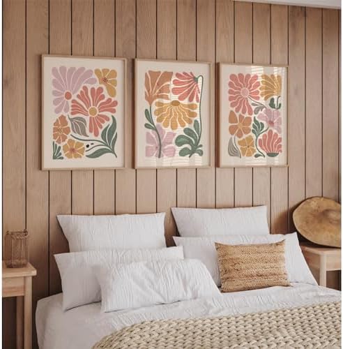 Tanmart Boho Flower Wall Art Decor Abstract Floral Canvas Prints Botanical - Image 6