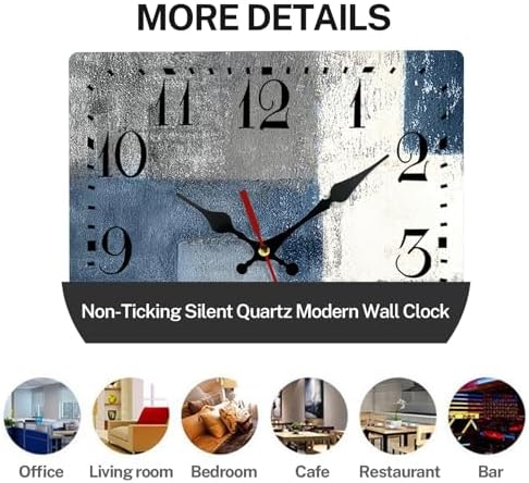 ArtSocket Square Wall Clock Silent Non-Ticking 12" Abstract Coastal - Image 5