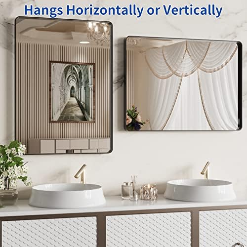 WEER Black Bathroom Vanity Mirror 22X30 Inch - Image 5