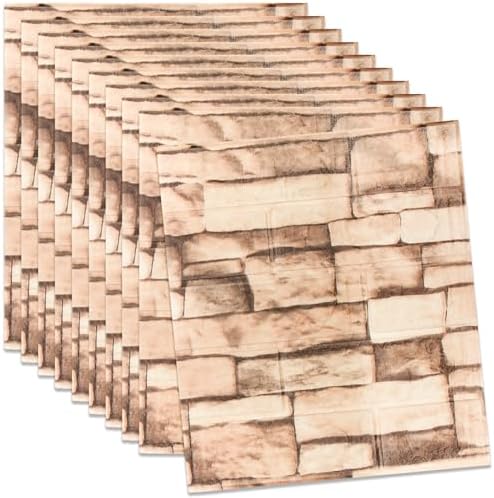 Peel and Stick 3D Foam Stone Wall Panels, Self Adhesive Wallpaper by CvoMep