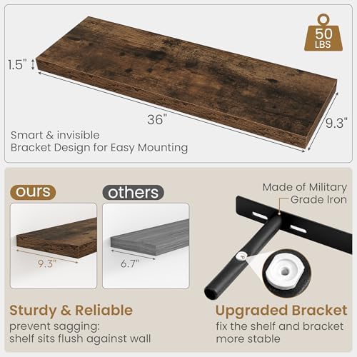 Fun Memories 36 Inch Long Floating Shelves - Image 3