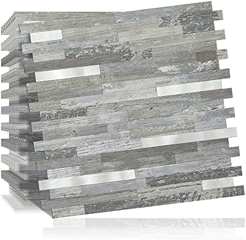 DICOFUN 10-Sheet Peel and Stick Backsplash Wall Tile, PVC Kitchen Backsplash by DICOFUN
