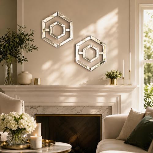 Square Decorative Wall Mirror 12 x 12 Inch, Modern Wall Mounted Accent Mirror - Image 2