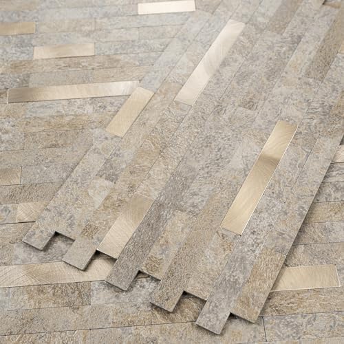 StyloVue 20 Sheets Peel and Stick Backsplash, Dark Beige - Image 3
