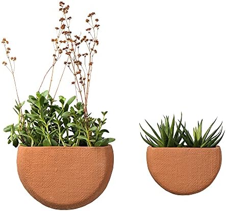 Main + Mesa Modern Boho Stoneware Wall Mount Planters, Terracotta - Image 4