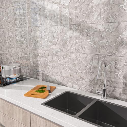 Marble Peel and Stick Backsplash 23.6 x11.8 in - Image 3
