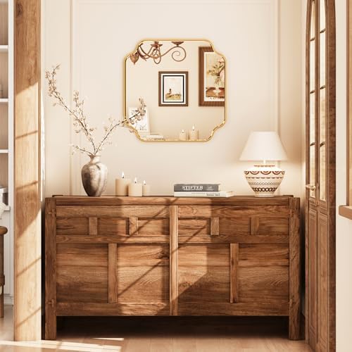 Kelly Miller 28"x28" Gold Foil Scalloped Decorative Wall Mirror - Image 3