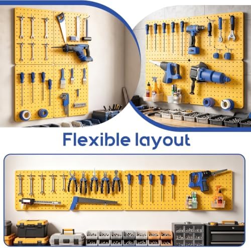 Pegboard Organizer Kit, 4 Pack 14.76x10.82 in Metal Panels - Image 7