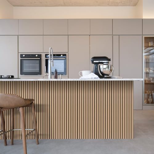 Peel and Stick Oak Slat 3D Wall Panels 4"x98", Wood Acoustic Accent - Image 5
