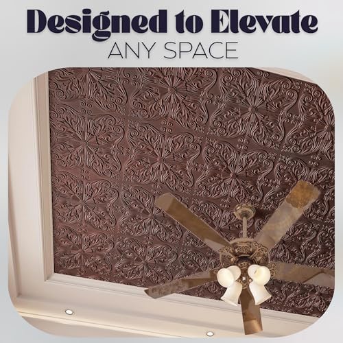 Art3d PVC Drop Ceiling Tiles 24x24 in, 48 Sq.Ft, Rose Copper - Image 5