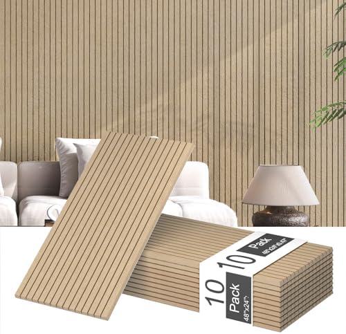 10 Pack 48x24 inch Acoustic Wall Panels-Deep Camel by 100PolyesterAcousticPanel
