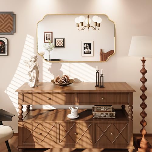 Kelly Miller 30"x48" Gold Foil Scalloped Decorative Wall Mirror - Image 2