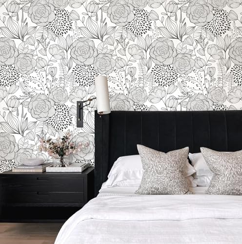 Wudnaye Black and White Peel and Stick Wallpaper - Image 3