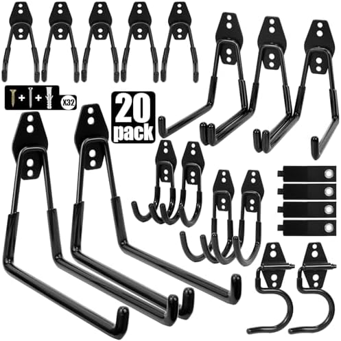 Heavy Duty Garage Hooks Storage, Anti-Slip Steel Wall Mount Multi-Size Utility by Unknown
