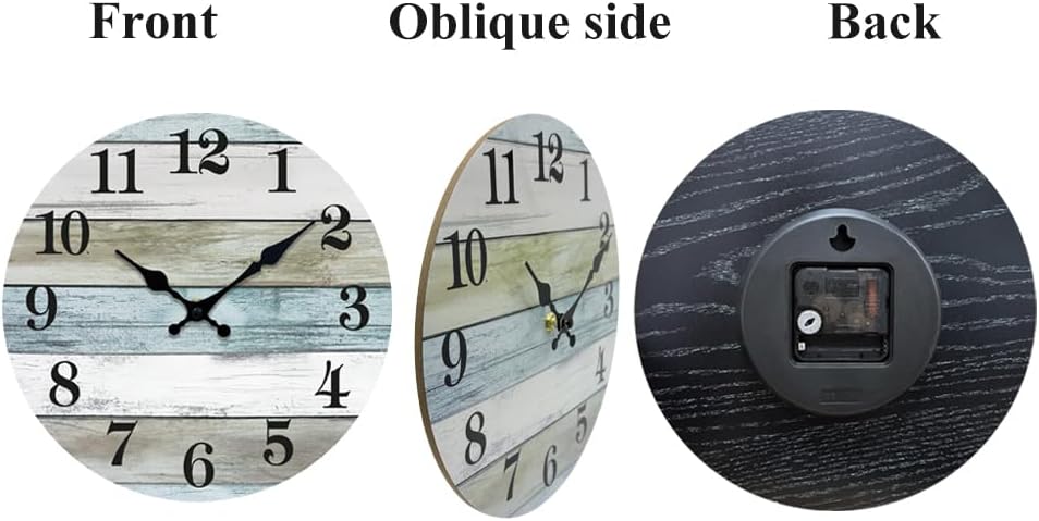 Wall Clock Silent Non-Ticking Wooden Clocks Battery Operated 8 Inch Small - Image 4