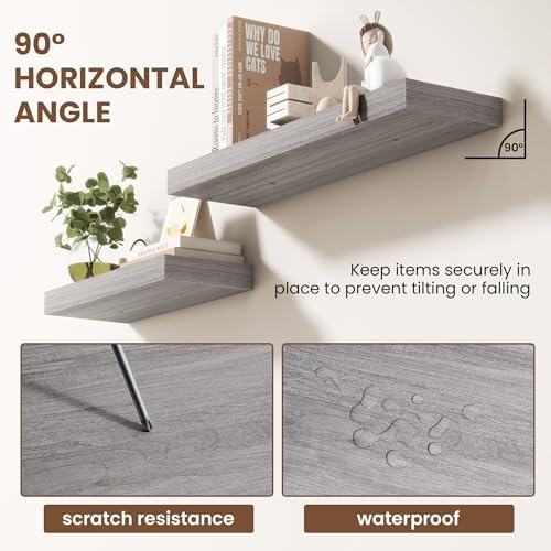 Acovy 30 Inch Floating Shelves for Wall 2 Pack, Wall Mounted Floating Shelf - Image 4