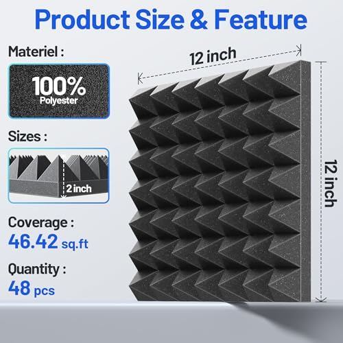 48 Pack Sound Proof Foam Panels - Image 6