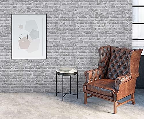 Timeet 17.7" x 472" Grey Brick Wallpaper Peel and Stick Wallpaper Self-Adhesive - Image 5