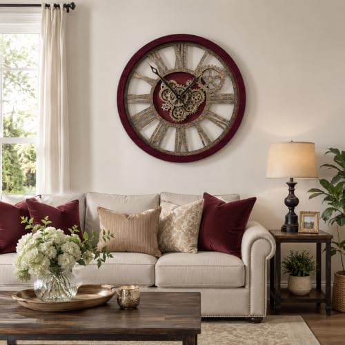 The B-Style Large Wall Clock 36 inch Moving Gear Wall Clock Oversized Vintage - Image 5