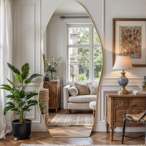 Antok Irregular Full Length Mirror, Standing Hanging Leaning Irregular Mirrors - Image 3