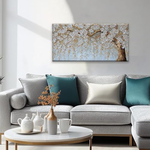 Suconvng Canvas Art Wall Decor Print Paintings Flower White Tree Wall Art - Image 4
