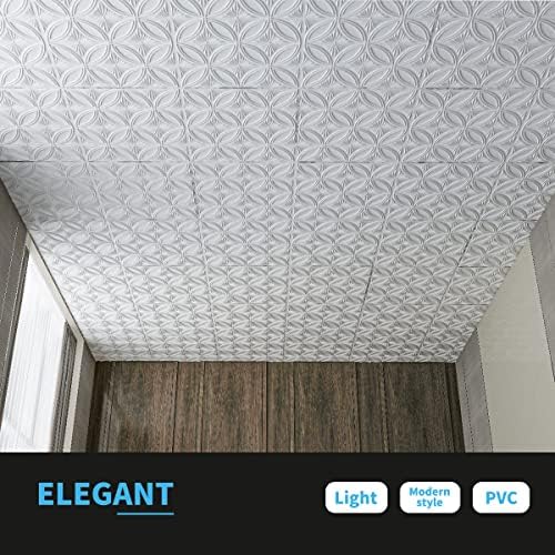 Art3d Decorative PVC Drop Ceiling Tiles, 2 x 2 ft - Image 3