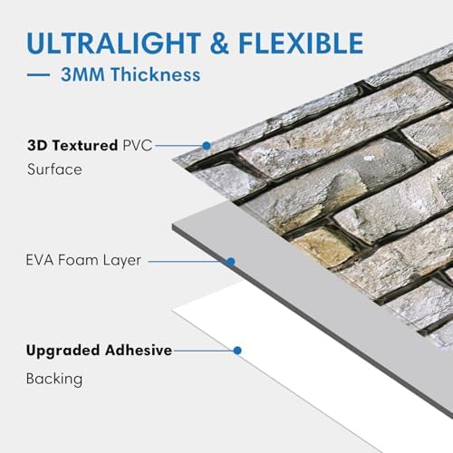 COMSTICKC 3D Faux Stone Wall Panels Peel and Stick - Image 4