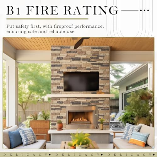 3 Pack Faux Stone Panels Interior 45.6''l x 11.8''h x 0.98''d Faux Siding - Image 4