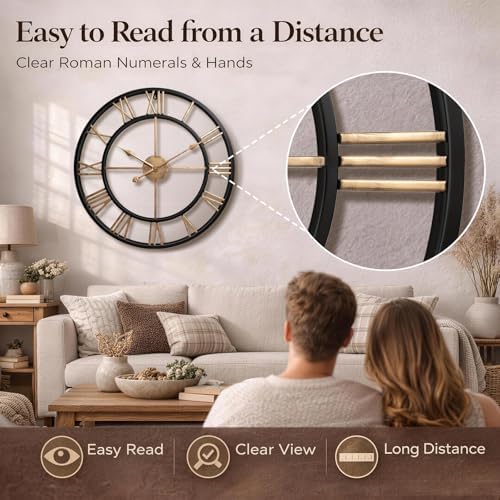 Pytha Sight 30 Inch Large Metal Wall Clock - Image 6