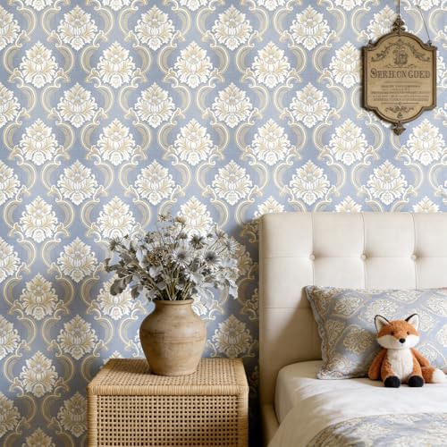 Vintage French Damask Peel and Stick Wallpaper Thickened Removable Self - Image 7