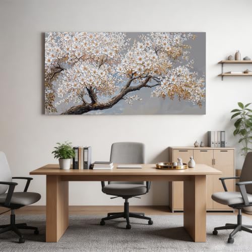 Modern Elegant White Flower Tree Of Life Wall Art - Image 6