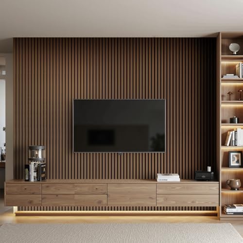 INMOZATA Wood Slat Wall Panels, 4 Pack 94.5" x 7.9" 3D Fluted Soundproof Fire - Image 6