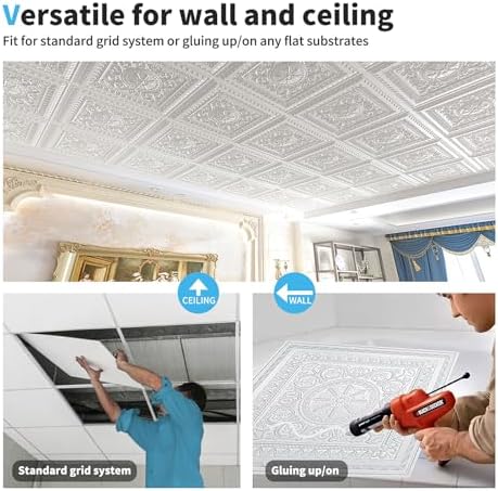 Art3d 24-Pack Drop Ceiling Tiles, Plastic Sheet in White, 2 x 2 ft - Image 6