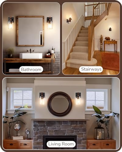 EDISHINE Wall Sconces Set of 2, Farmhouse Vanity Lights - Image 6