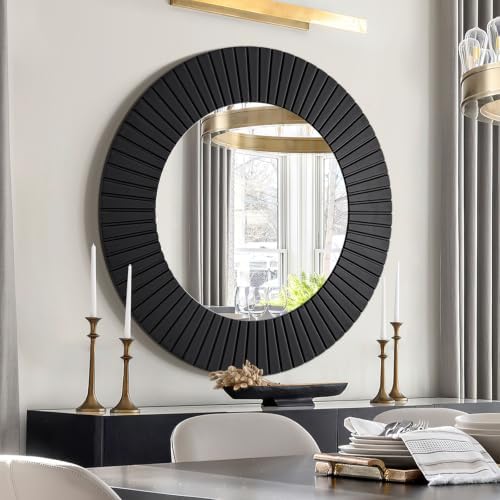 Chende 42'' Black Large Circle Mirror by ChendeMirror