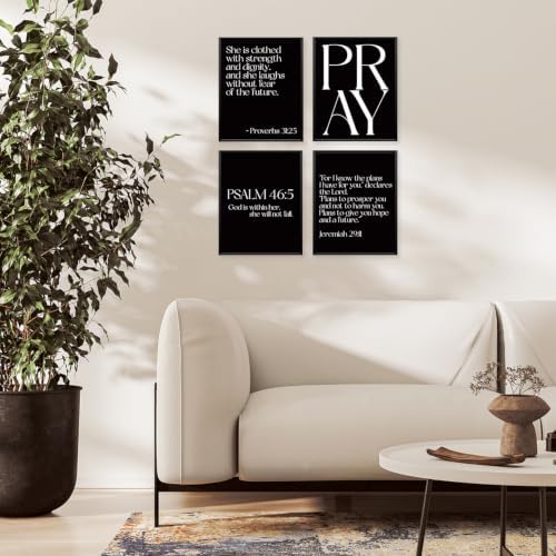 Locomiss Black Christian Modern Bible Jesus Scripture Wall Art Decor - Image 3
