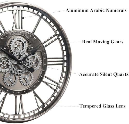 CLXEAST 28" Moving Gear Wall Clock - Image 3